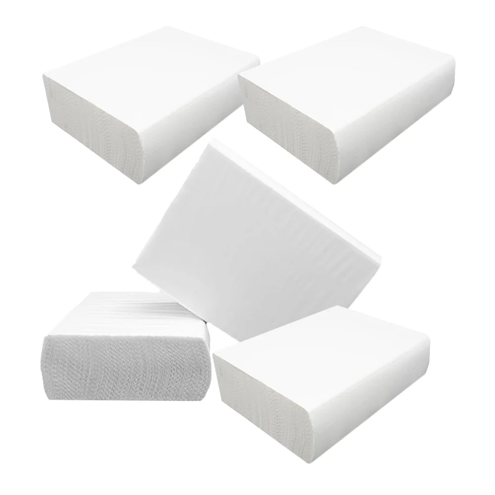 Toallas de papel de 5 bolsas, servilletas de baño a granel, prácticas para dispensador, paños blancos absorbentes de agua multifunción