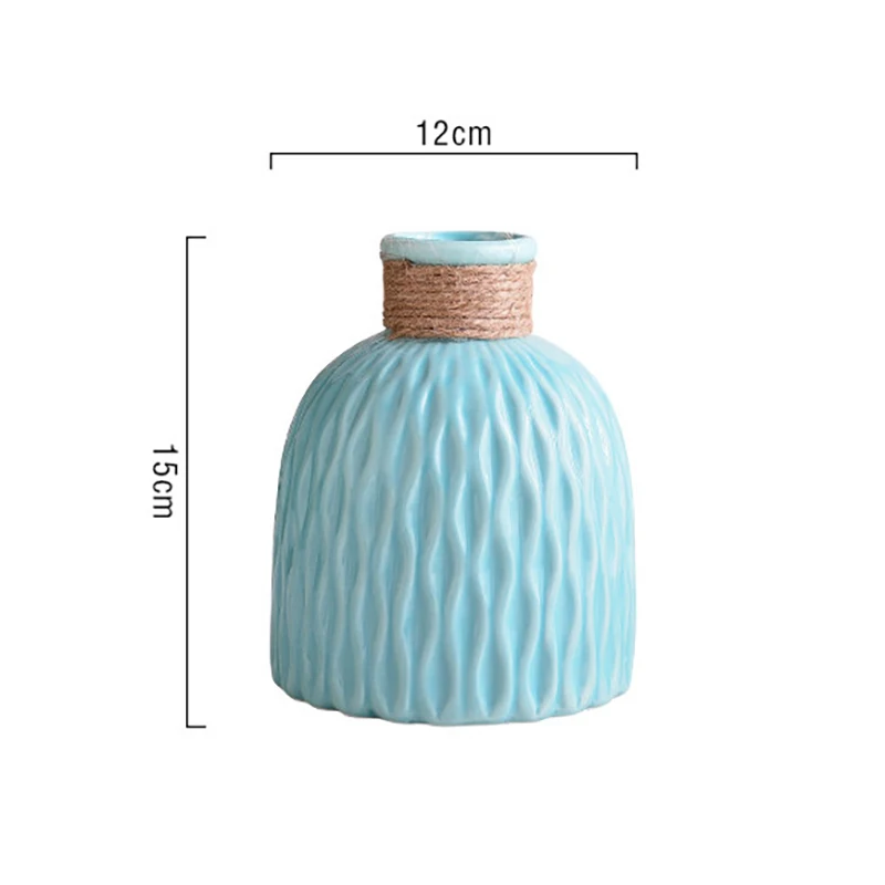 Modern Flower Vase White Pink Blue Plastic Vase Flower Pot Basket Nordic Home Living Room Decoration Ornament Flower Arrangement