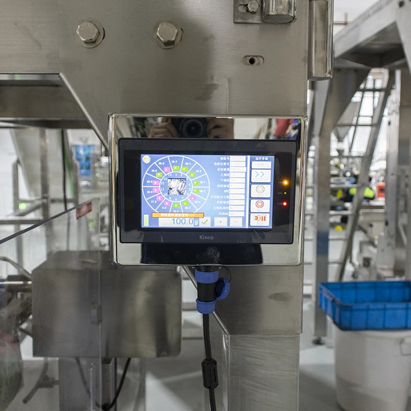 T0809 التلقائي عالية السرعة Multihead Weigher Doypack مسبقة الصنع سستة حقيبة التعبئة الصلب لينة الحلوى وجبة خفيفة الحبيبية تغليف المواد الغذائية ماك