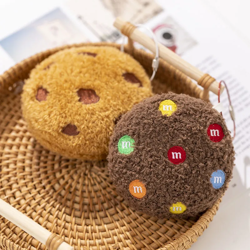 Creative Cookies Plush Pillow Round Shape Chocolate Biscuits Stuffed Toys Realistic Food Snack Seat Cushion Plushie Props Gifts