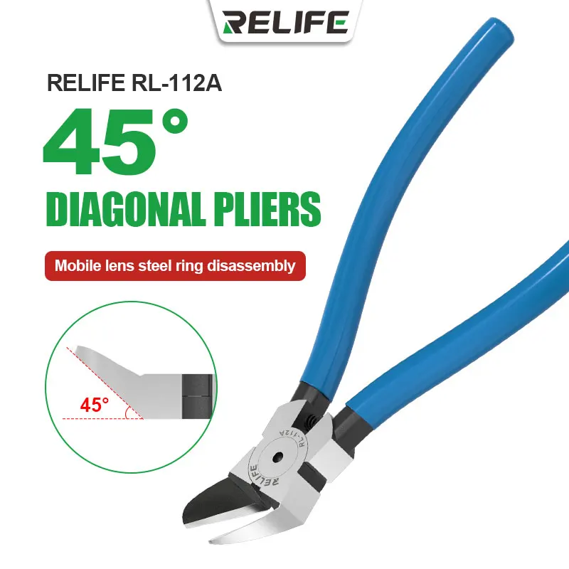 RELIFE RL-112A Diagonal Pliers Mobile Lens Steel Ring Disassembly 45° Oblique Cutting for Sharp Smooth Cuts Human-centric Design