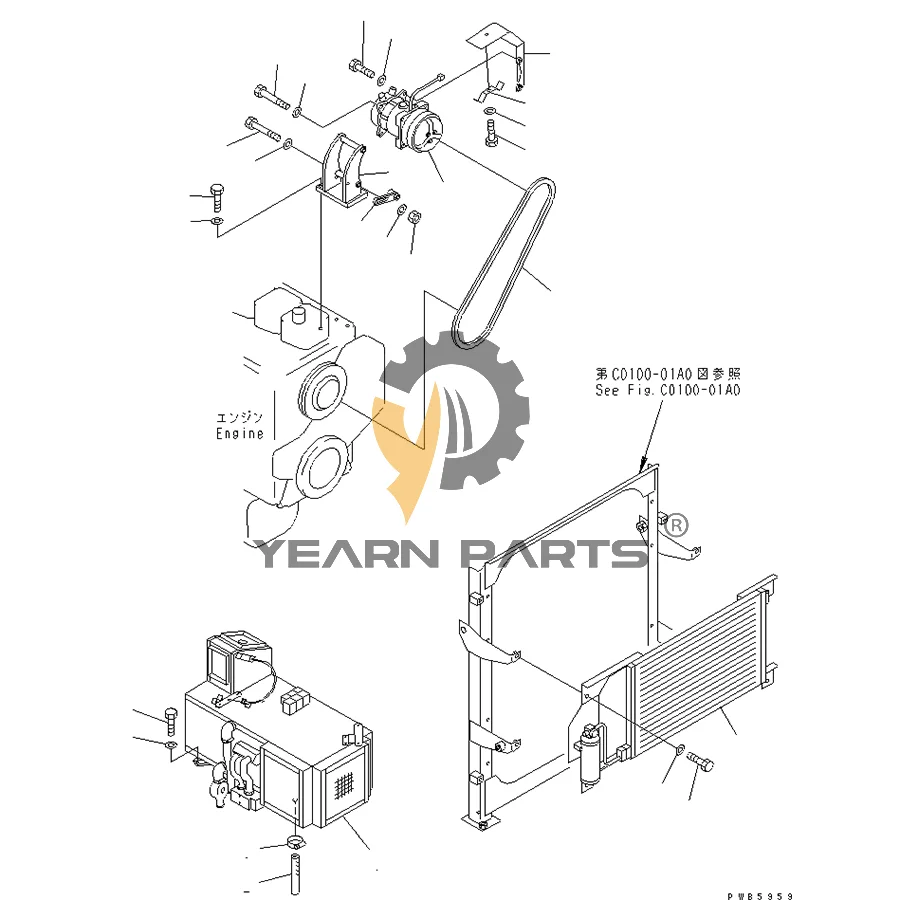 21P-979-K112 21P-979-K111 Конденсатор кондиционера для экскаватора Komatsu PC150-6K PC150LC-6K PC160-6K PC180LC-6K