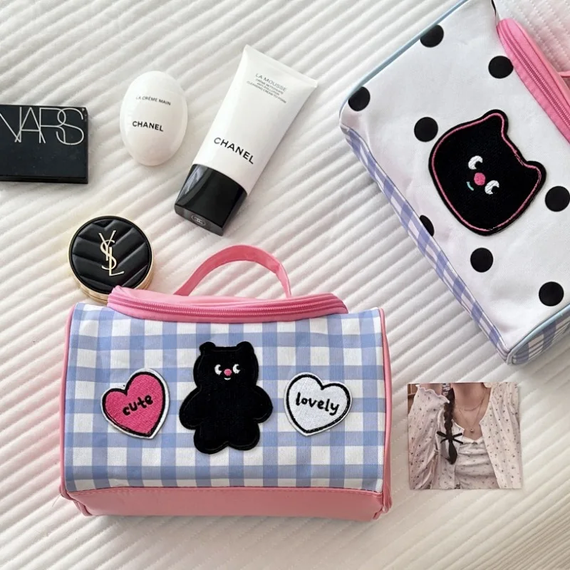 Girl Cute Cartoon Handheld Makeup Bag Girl Portable Large Capacity Cosmetic Storage and Washing Bag