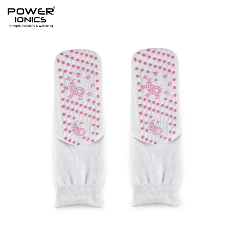 Power Ionics 1pair Anions Far Infrared Rays Self-heat 100% Cotton Socks Foot Massage Improve Body Blood Circulation