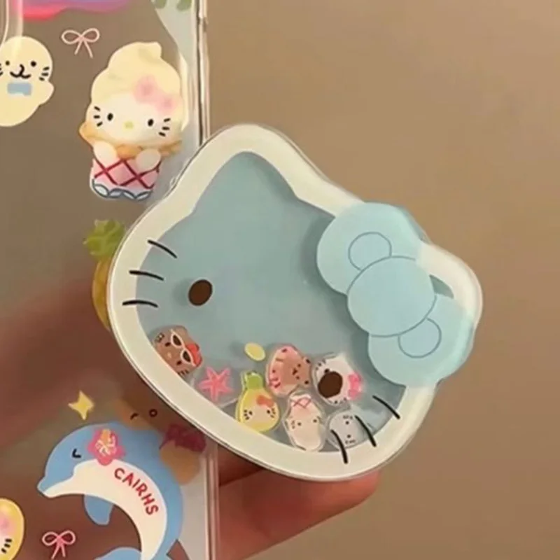 Supporto per telefono cartone animato Hello Kitty Kawaii Anime Shake Shake Happy Paste Airbag telescopico Supporto per telefono cellulare pigro da tavolo Regali