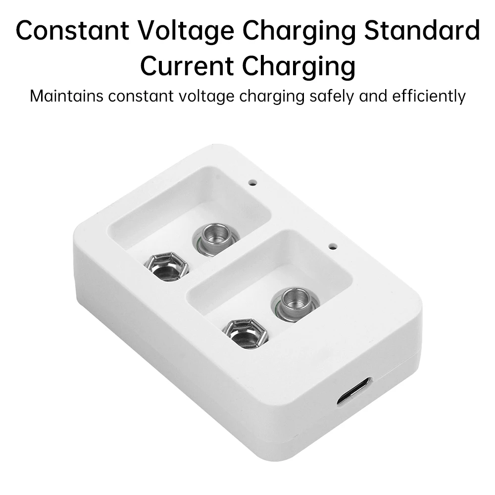 2 Slots Multi-function Ni-Mh 9V Rechargeable Battery Charger Intelligent Charging Automatic Light Two Slot Battery Charger TypeC