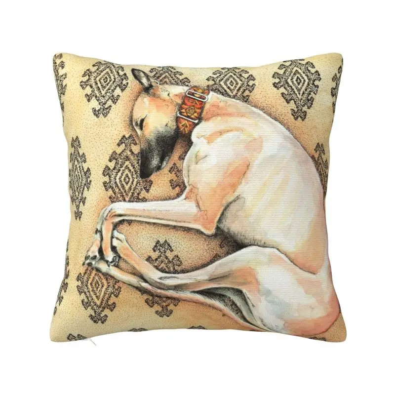 

Sleeping Greyhound Pillow Case 40x40cm Home Decorative Luxury Whippet Sihthound Dog Cushion Decoration Salon Square Pillowcase