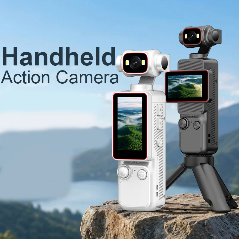 High-Definition Handheld Sports Camera with Flip-Up Shooting Function, Handheld Gimbal, Outdoor Pocket Sports Anti-Shake Camera, Portable Camera for Outdoor Use