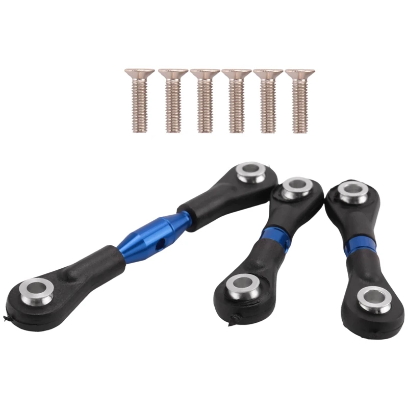 12Pcs Metal Steering Rod Link Rod Tie Rod For Tamiya TT-01 TT01 1/10 RC Car Upgrade Parts Accessories,Blue