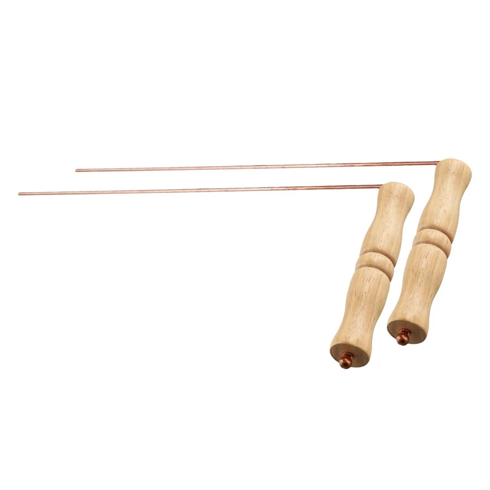 1/2pcs Copper Probes Rod Prospecting Poles For Divination Tool With Wooden Handles Great Tool For Divination Finding Water