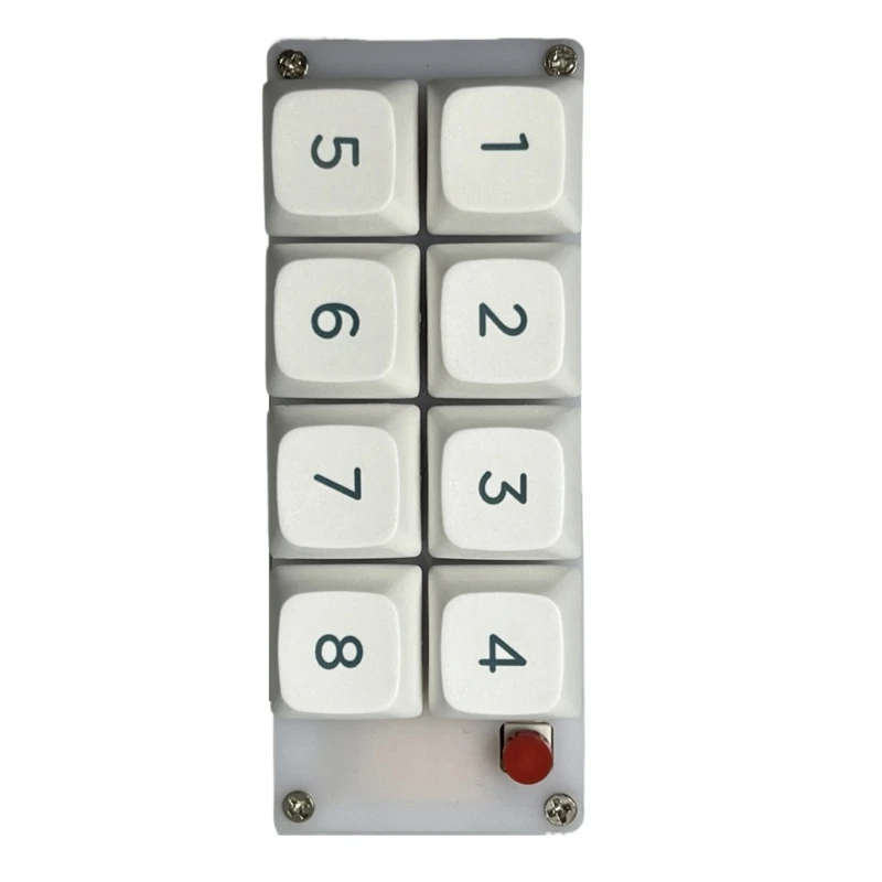 Programmable Macro Keypad Single Handed Keyboard, Ergonomic 8 Key Small Keypad Gaming Accessory with Backlit