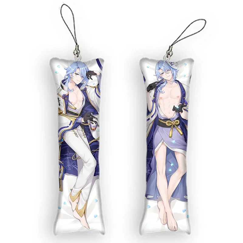 Genshin Impact Kamisato Ayato Dakimakura Keychain Mini Anime Full Body Key Chain Hanging Phone Pendant Cosplay Anime