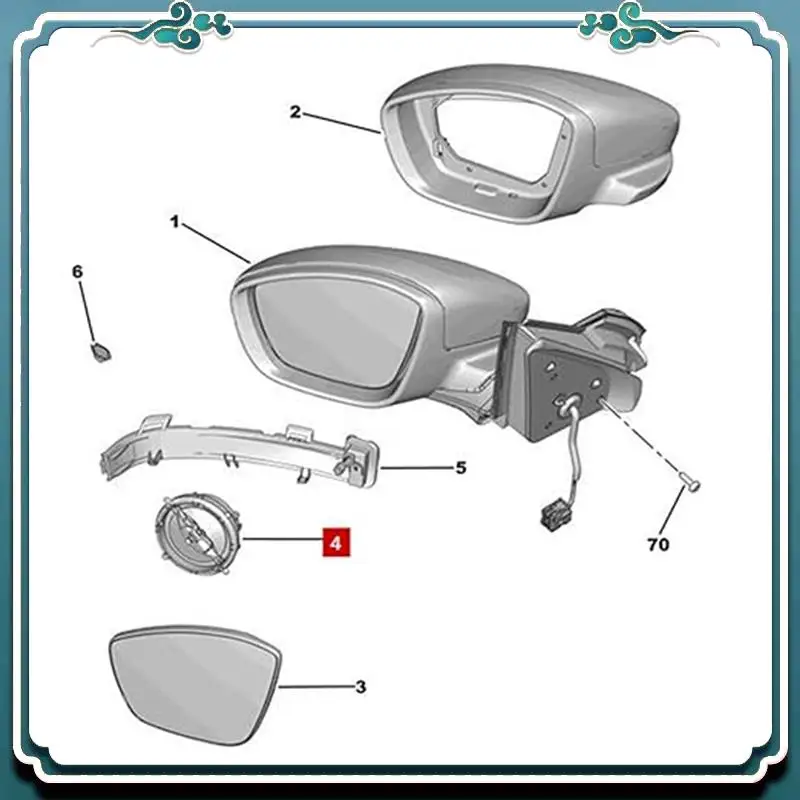 

ABTU-Front Door Mirror Drive Motor Side Mirror Motor CRP500051 1609662980 1609663080 For 308 308S 408 Citroen C4 C5