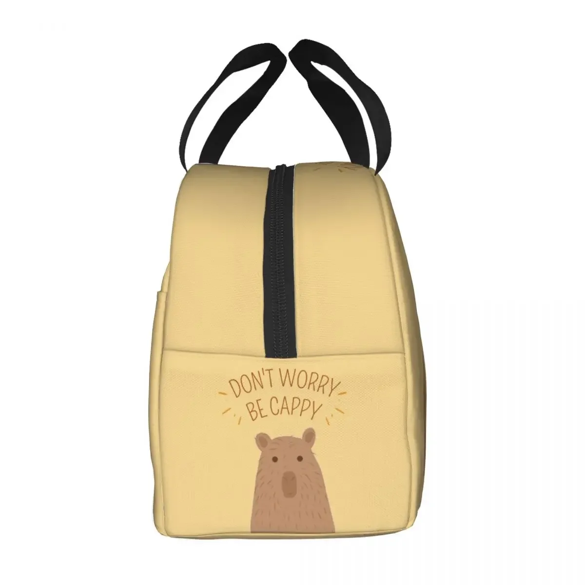 Don't Worry Be Cappy Portable Lunch Box for Women Leakproof Capybara Cooler Thermal Food Insulated Lunch Bag Kid School Children