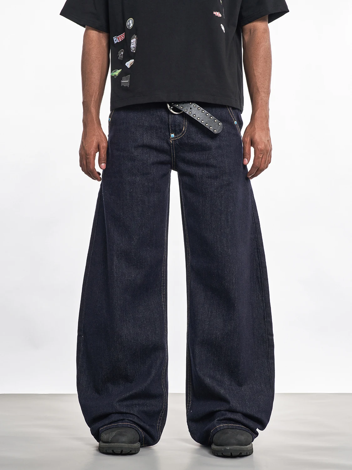 

MT99 American Sle Original Blue Denim Jeans Street Wide Leg Knife Pants Versatile Durable Cotton Youth Faion