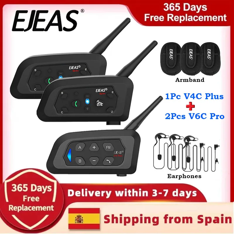 EJEAS Voetbal Scheidsrechter Intercom Headset V4C Plus+V6C Prox2+ Handtas 1200m Voetbal Full-Duplex Bluetooth Conferentie Intercom - afbeelding 1