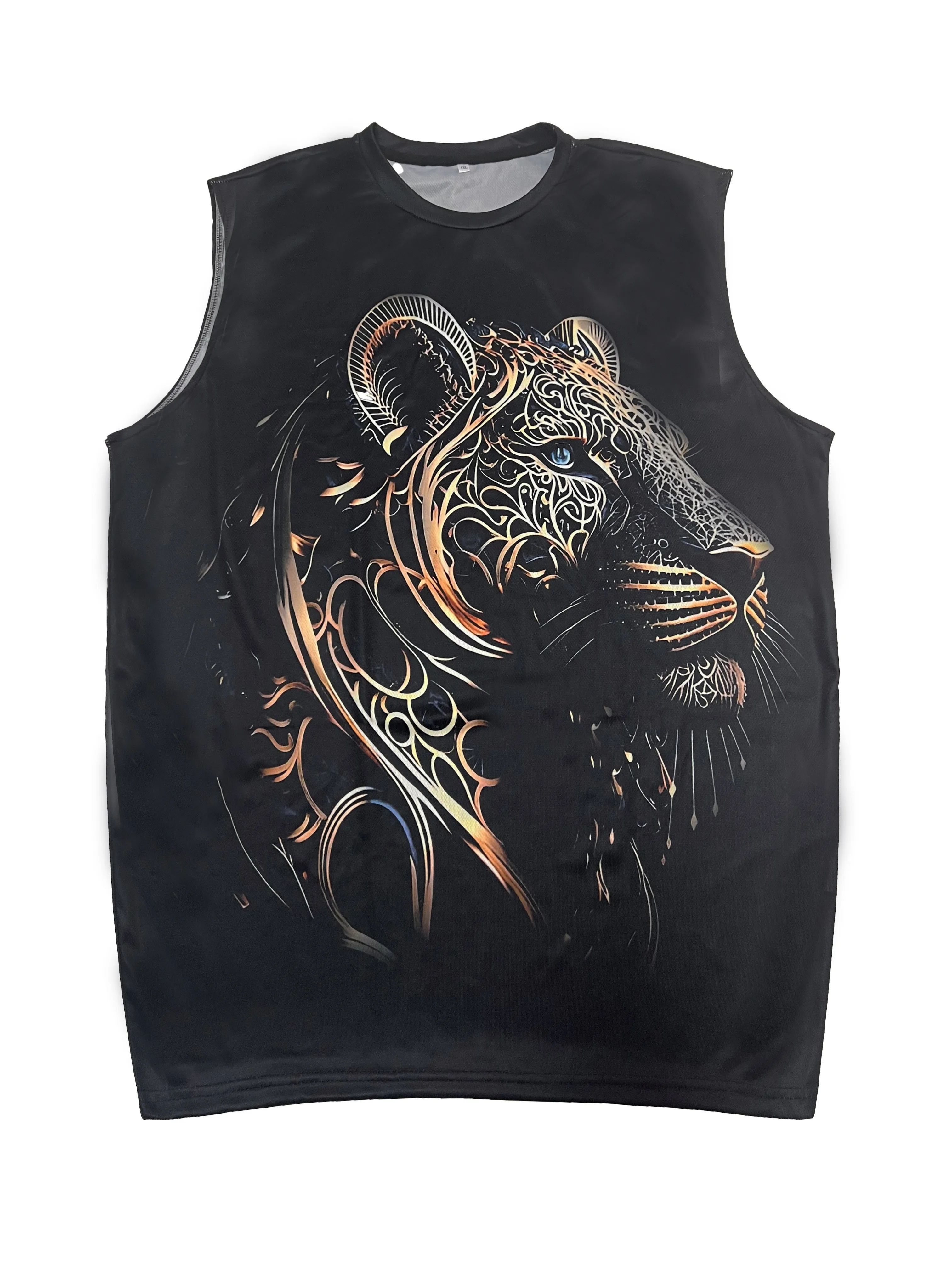 Summer Oversized Men's Casual Fashion 3d Lion Print Sleeveless Vest, Fitness Training Special Loose Sports Vest, Hot Sale Goods