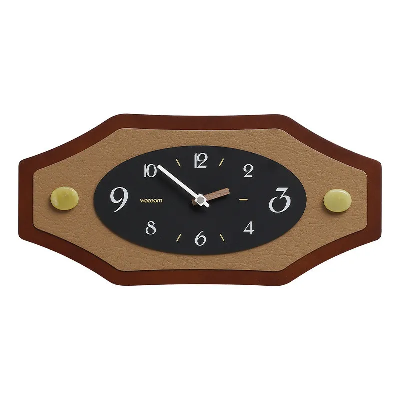 Creative Leather Clock Living Room Home Use Creative Time Clock Wall Decoration