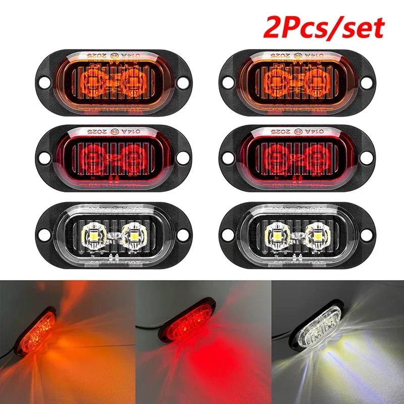 

2Pcs 12V 24V Truck Position Lights Car Side Marker Lamps LED Signal Light Trailer Lights Indicator Taillights Auto Accessories