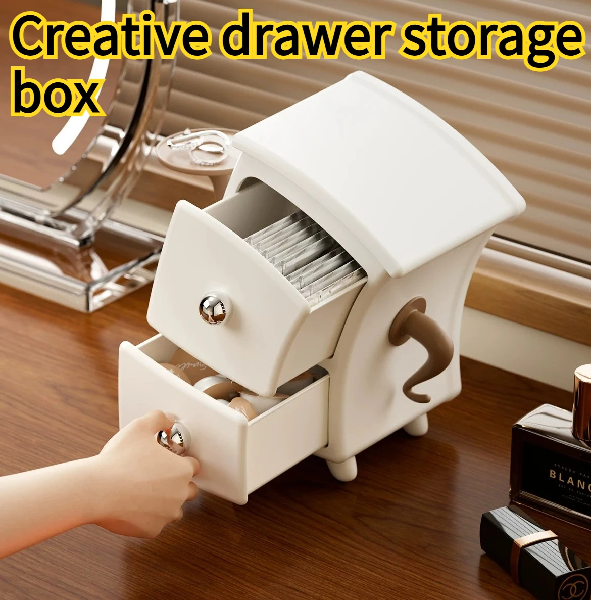 Creative Desktop Drawer Cross Waist Storage Box Entrance Remote Control Key Plastic Miscellaneous Box Ornament