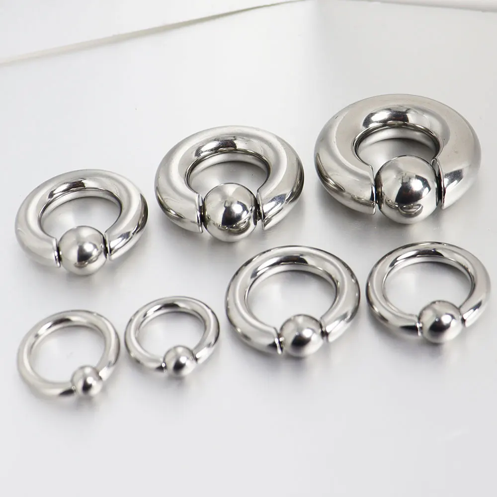 1 Piece Large 316L 6mm 8mm 10mm Stainless Steel Captive Hoop Rings Ear Plug Body Piercing Jewelry