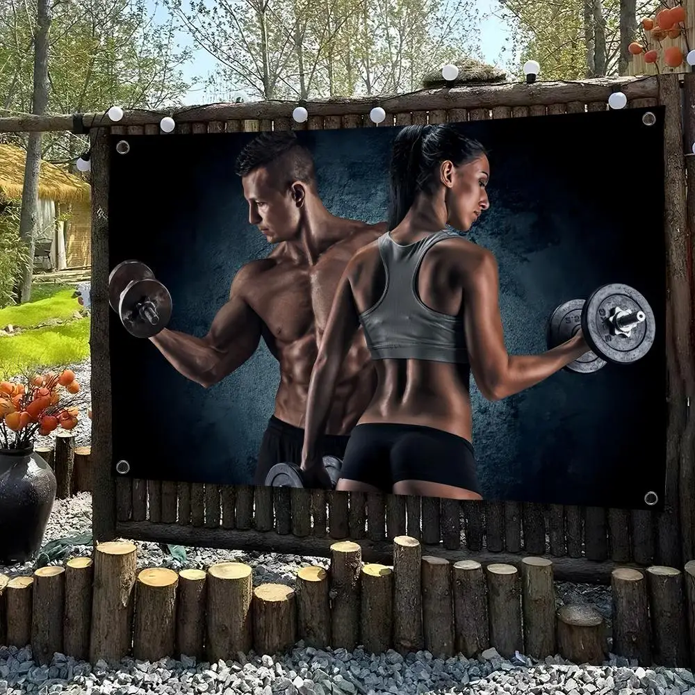 Bodybuilding G-GYM1 Flags Custom Wall Hanging Background Art Banner For Bedroom Home Living Room Outdoor Decor