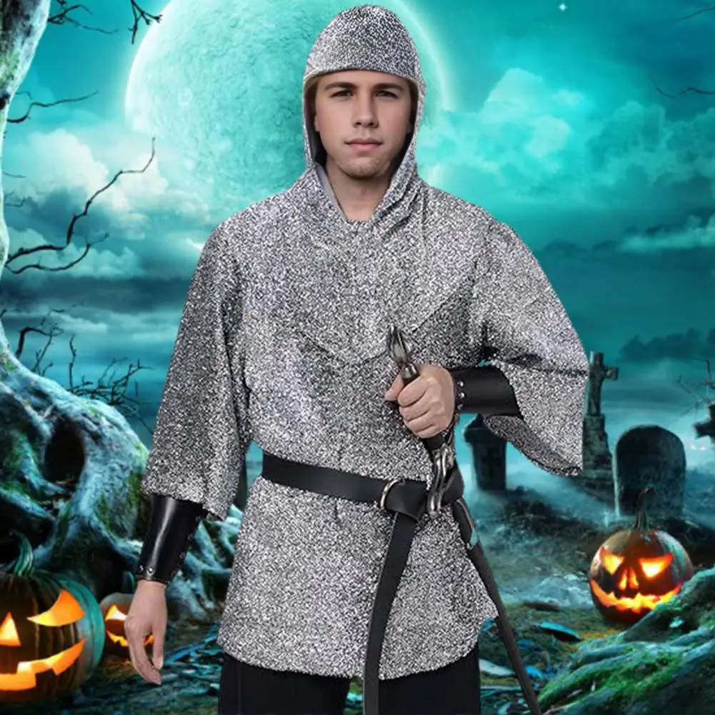 Costume de chevalier des templiers pour adultes, manteau cosplay, ensemble avec cape à capuche, chemise JOShirt, accessoires de cosplay d'Halloween, tenue de templier