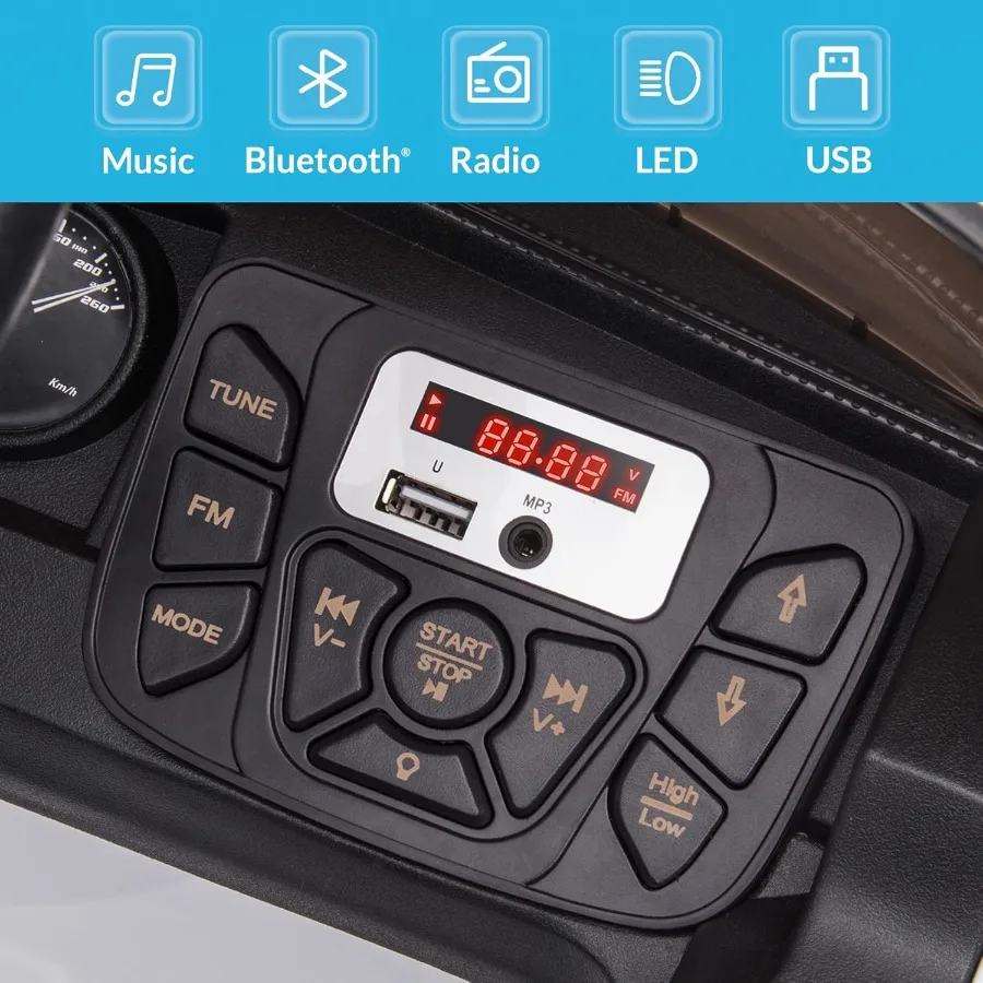 Samochód elektryczny dla dzieci Toyota Tacoma, licencjonowany, zasilany akumulatorem 12V, pojazd elektryczny z pilotem, 3 biegi