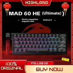 Madcatz MAD60 HE Teclado com interruptor magnético com fio Teclado gamer 81 teclas Hot Sawp Teclado personalizado MAD68 HE Teclado para jogos presente