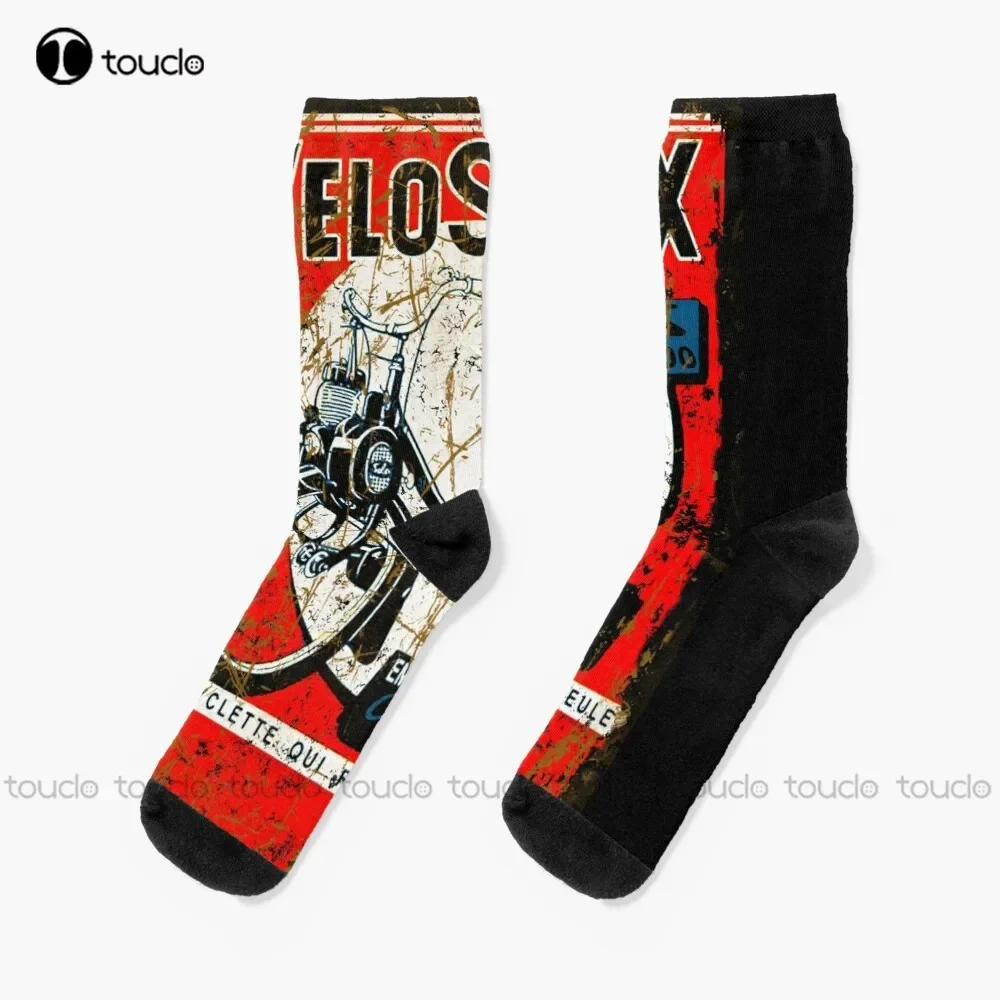 Velo Solex Velo Solex Puch Scooter Bicycle Collectable Cycling Socks Socks Christmas New Year Thanksgiving Day Gift Custom