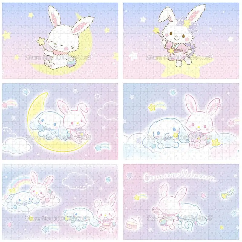 

Пазл Sanrio Wish Me Mell, мультяшный кролик, 300/500/1000 шт., деревянные головоломки, Детские интеллектуальные игрушки, подарок ручной работы