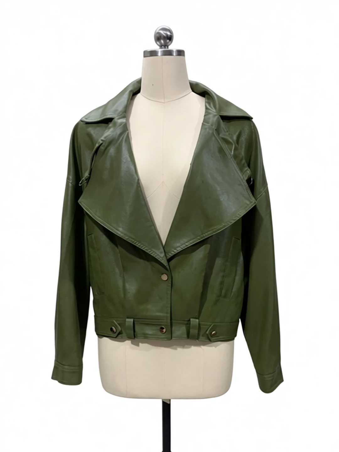 Nerazzurri Early Spring Women's Short Casual Loose Shoulder PU Leather Jacket Small Leather Coat Waterproof Polyester 