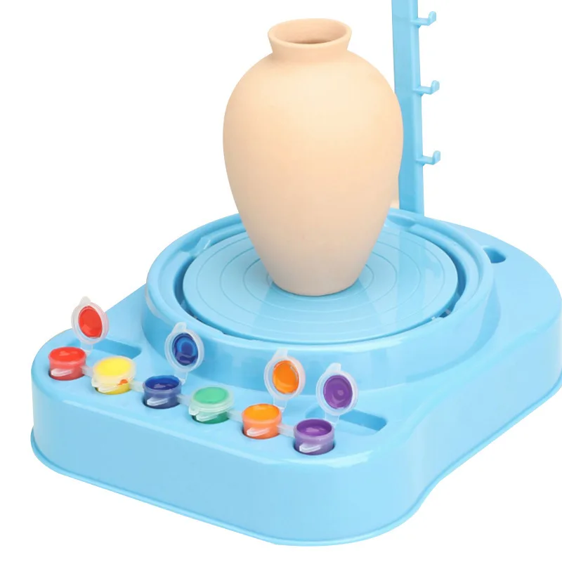 Pottery Children's Pottery Embryo Drawing Machine Turntable Kindergarten Clay Handmade Soft Clay Painted Toys Strong Adhesion