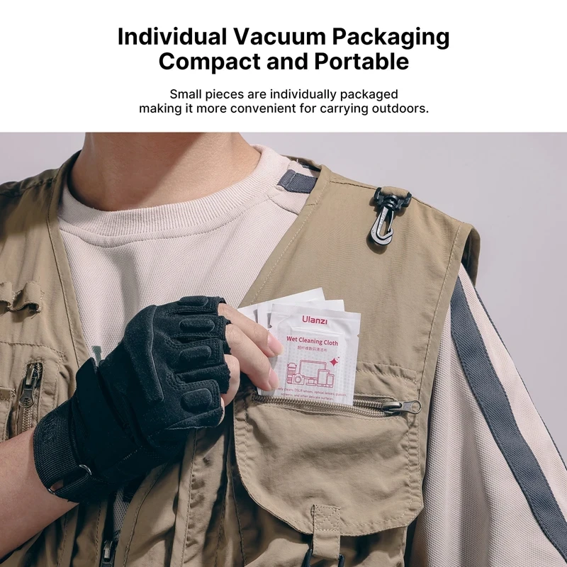 Ulanzi Camera Lens Cleaning Cloth, Fibra de alta densidade, Telefone Binocular Óculos de Limpeza para Canon, Nikon, Sony, 50Pcs