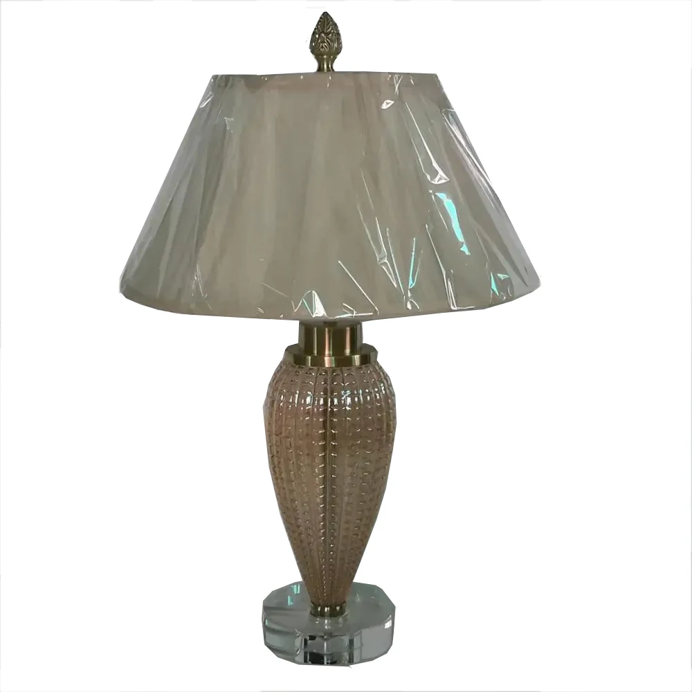 

Modern Simple Style Crystal Table Lamp with Drum Shade AC Powered E26 Bulb Base Bedside Table Lamp