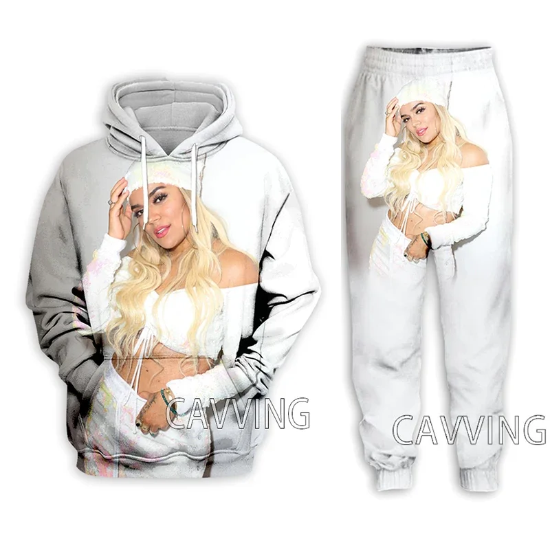 

Karol G повседневные толстовки с 3D принтом, толстовка с капюшоном, брюки для бега, брюки, костюм, женские/мужские комплекты