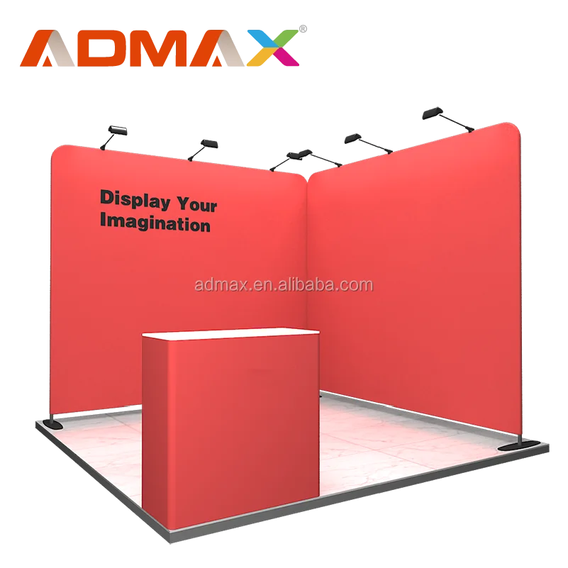 Brand Newproduct Admax Exhibition Booth 3x3 10ft Fabric Wall Aluminum Standard Modular Exhibition Booth Display Stand