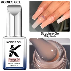 KODIES GEL Milky Nude Gel Nail Polish Color Rubber Base Coat 15ML Vernis Semi Permanent UV/LED Natural Camouflage Structure Gel