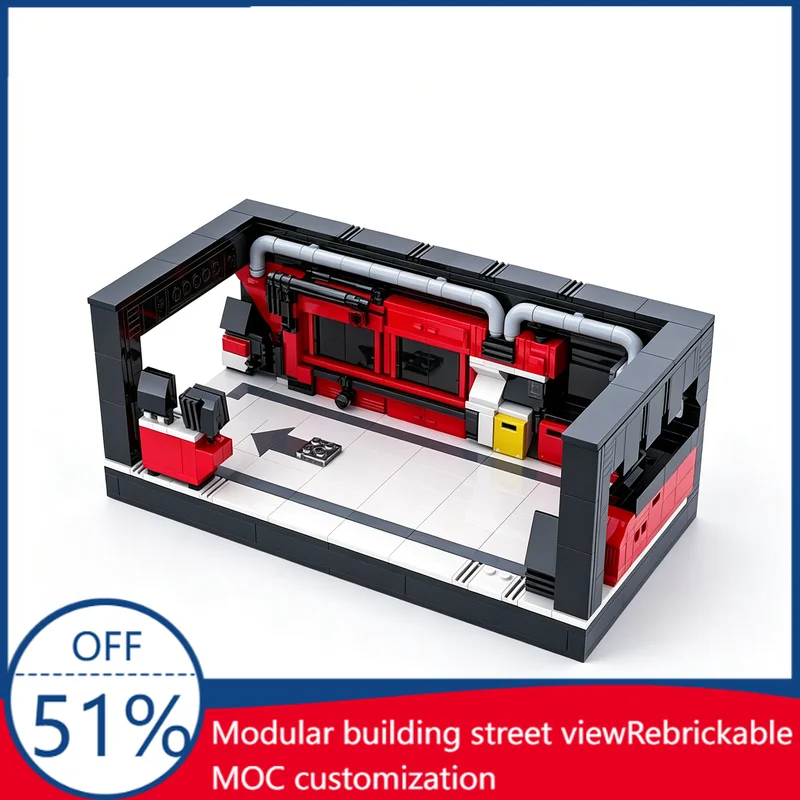 

559PCS MOC F1 Pit House Show Base Model Racing Workshop Building Blocks Educational DIY Assembly Toy Gift Collection And Display
