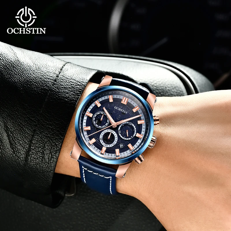 Ochstin 2024 남성용 방수 쿼츠 시계, 다기능 쿼츠 무브먼트, 야광 시계, 새로운 패션