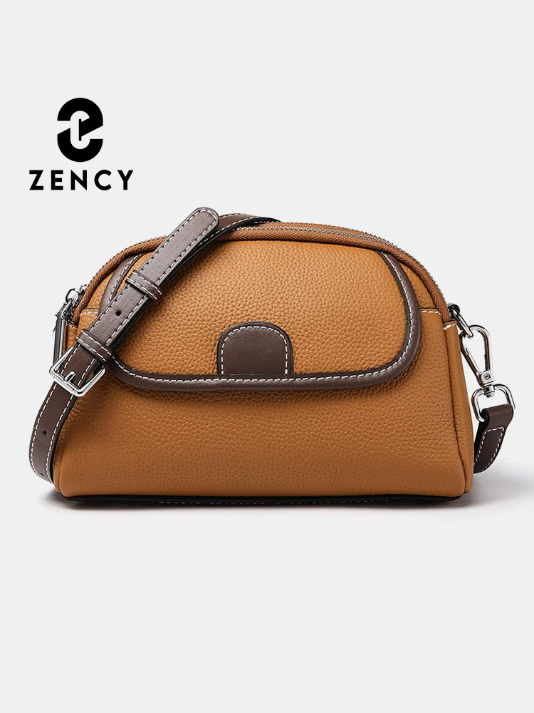 Zency Genuine Leather Women\'s Handbag Small Tote Bag Female Crossbody Fashion Lady Shoulder Handbags Satchel Classy Purse