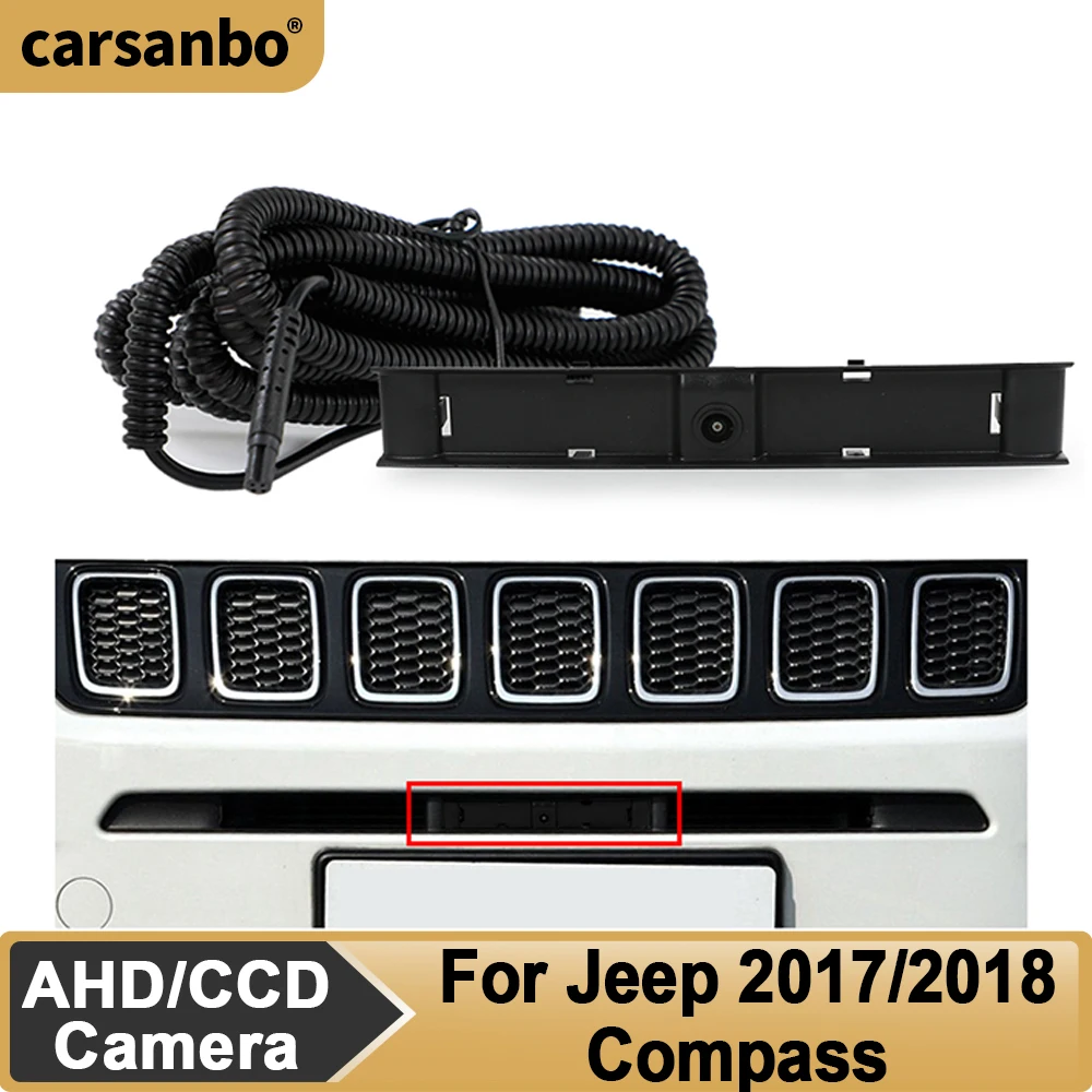 

Carsanbo Car Front View Camera For Jeep 2017 2018 Compass AHD 1080P 150° Night Vision Fisheye Vehicle Front Camera Easy Install