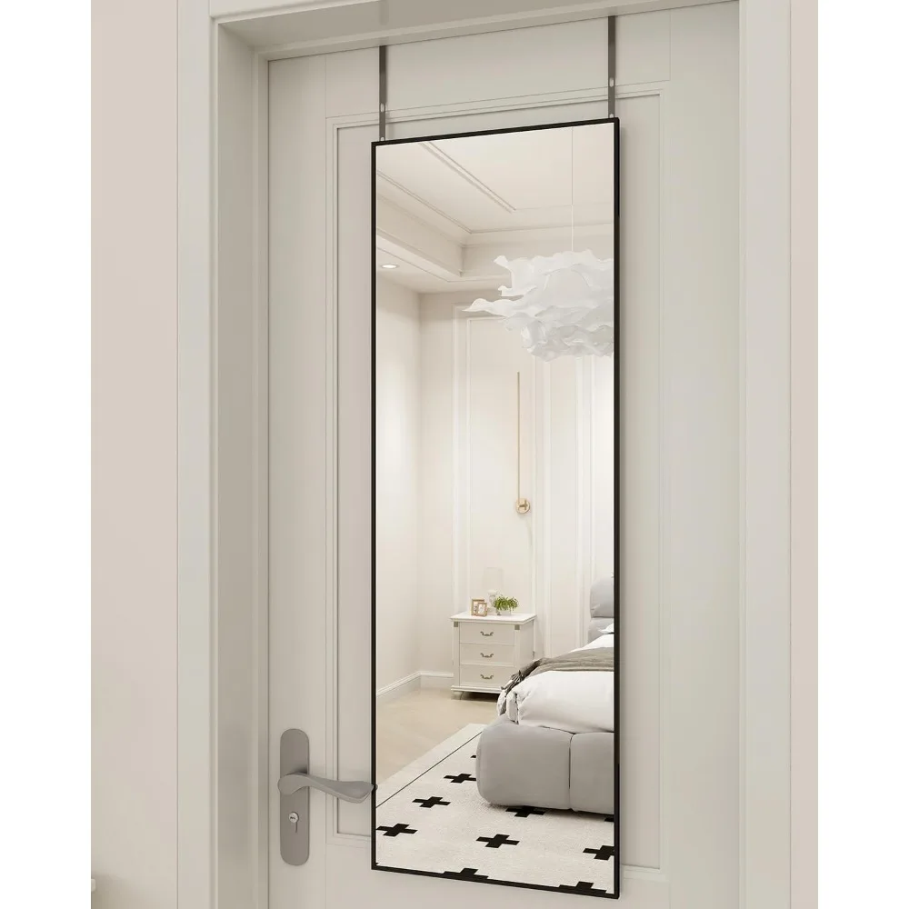 

Full Length Mirror Aluminum Alloy Over The Door Mirror Large Hanging Mirrors Wall Mounted Body Dressing for Bedroom