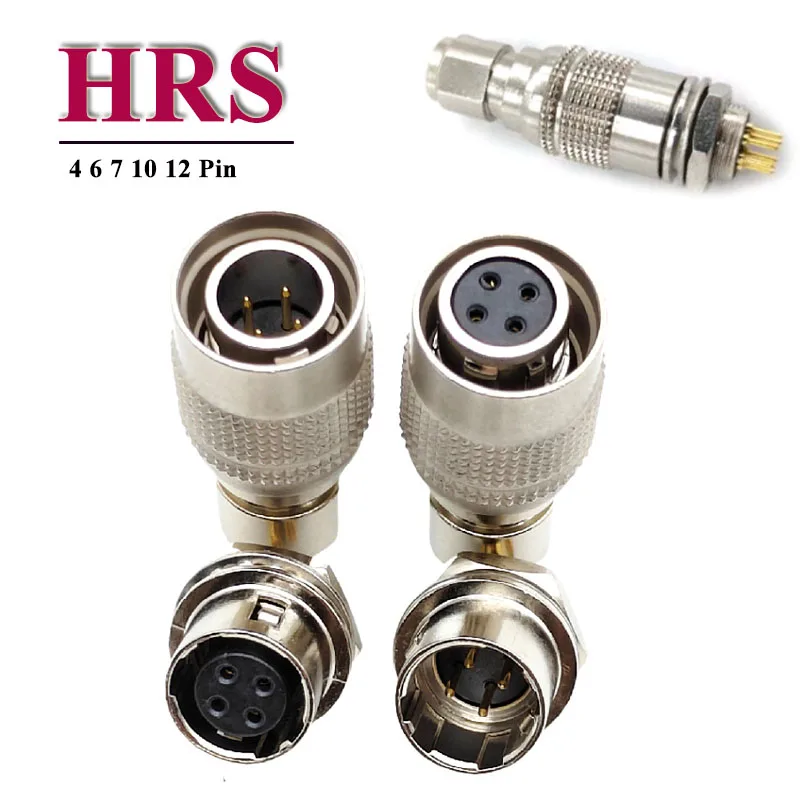 HRS Industrial Camera Connector Compatible with Hirose Aviation Plug 4 6 7 10 12 Pin Self-locking Socket Male Female Cable Plug