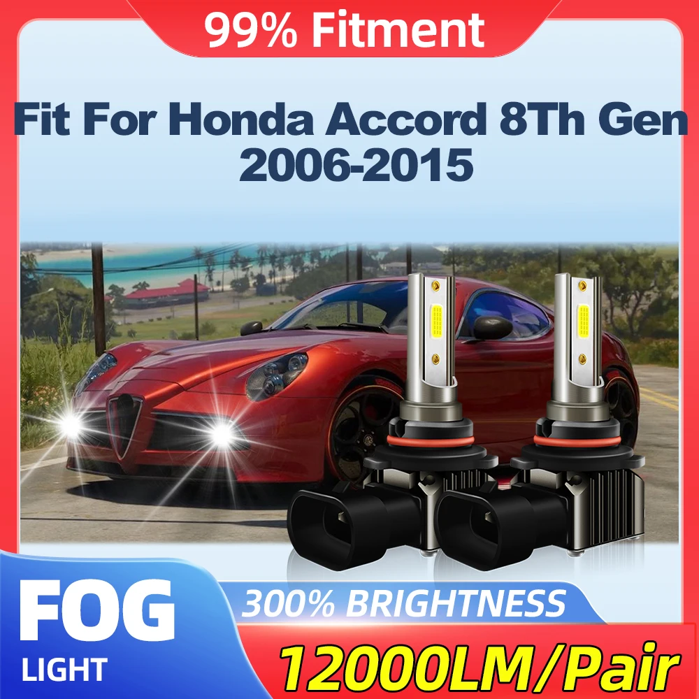 

Fit For Honda Accord 8Th Gen 2006-2010 2011 2012 2013 2014 2015 200W Fog Lights 24000LM Super Bright Car Fog Lamps 6000K 12V