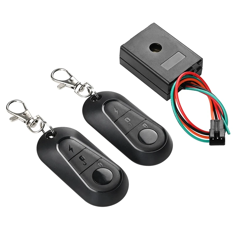 Electric Bicycle Alarm, Touch Start Electric Bike Alarm 36‑72V Anti Theft Security System For Electric Scooter Parts Black