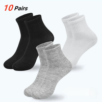 10 Pairs Solid Color Casual Socks for Men and Women Office Business Sock for Sneakers Shoes Stocking Work Socks for All Seasons