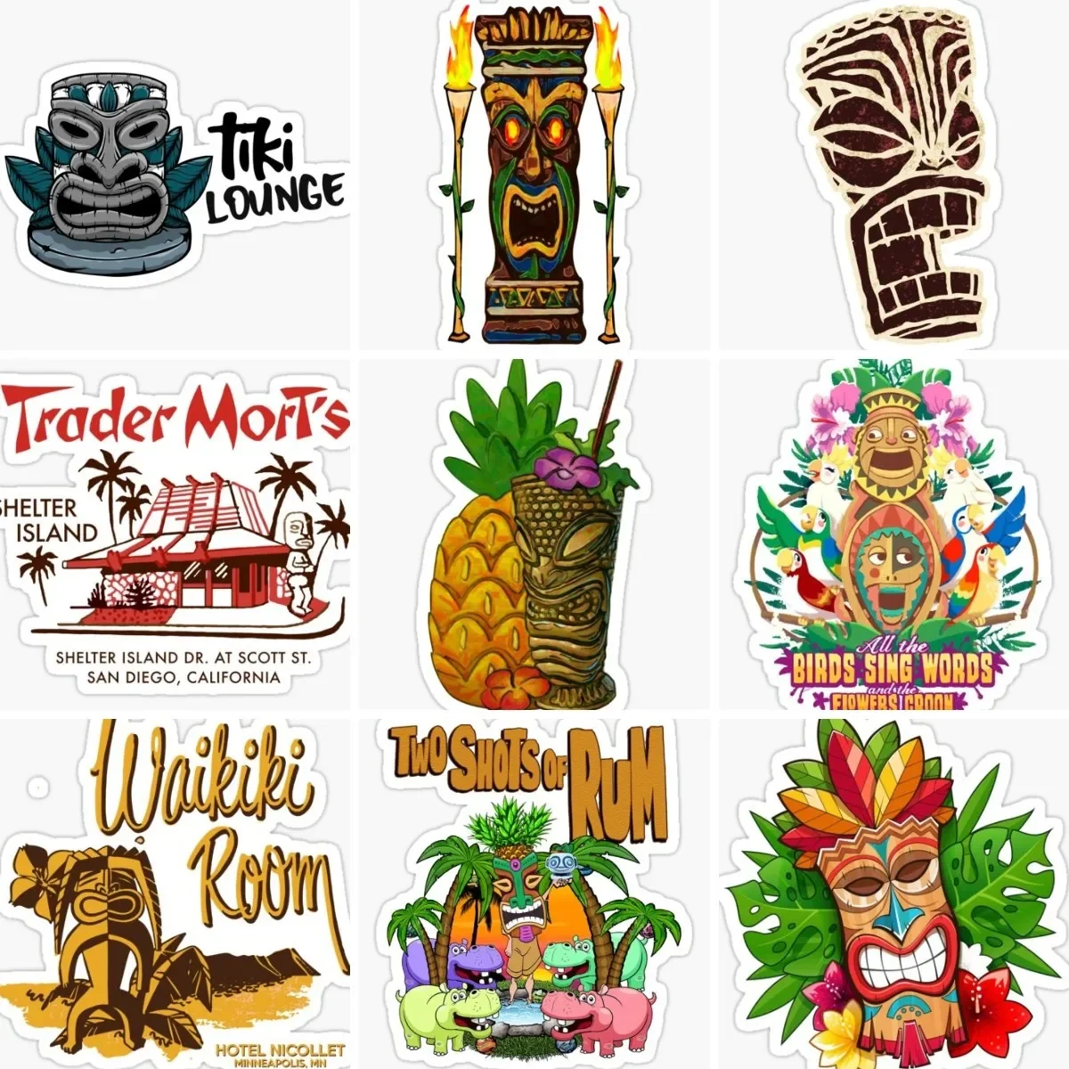 

Тики Гавайи серфинг племени тотем креативная наклейка для ноутбука, грузовика, окна, мотоцикла, автомобиля, кемпера, доски для серфинга, наклейка на стену, водонепроницаемая