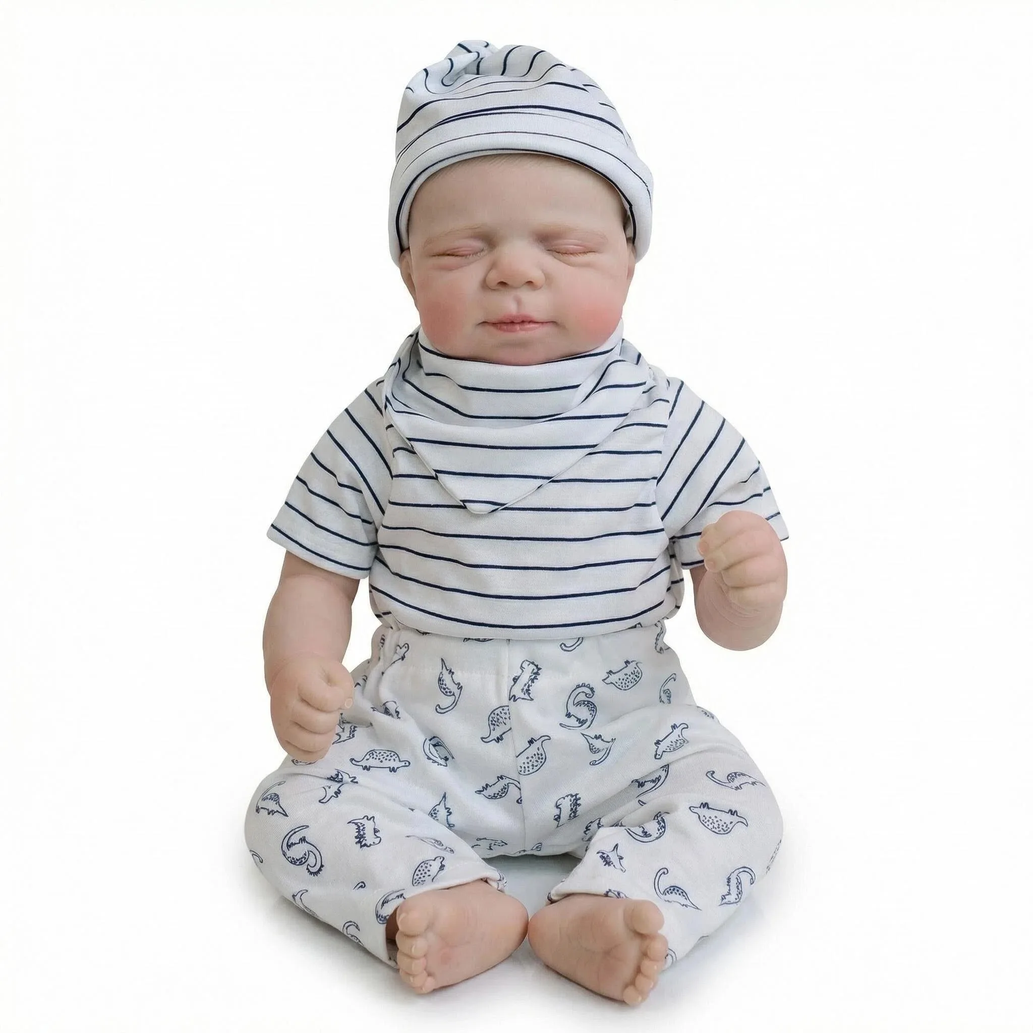 

1PC 18Inch Realistic Newborn Cloth Body Lifelike Reborn Baby Doll Handmade Painting Cute Hair Simulation Doll Holiday Gift