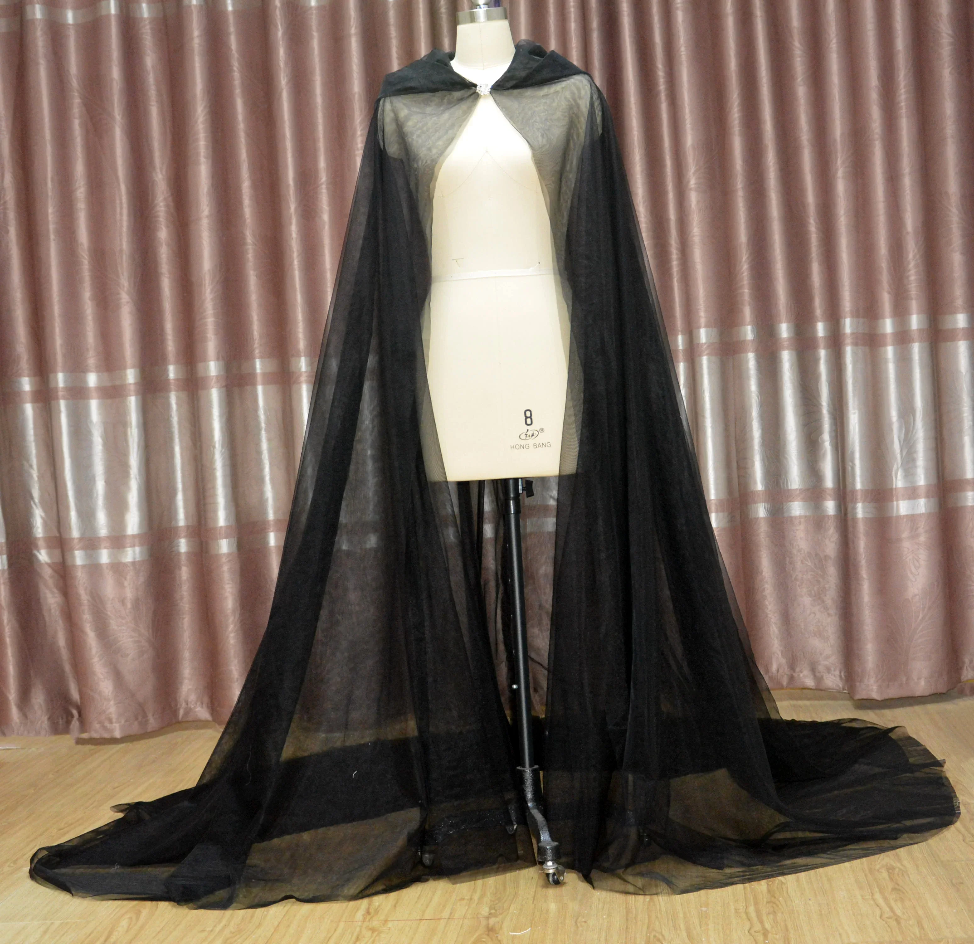 whiteblack Wedding Tulle Cloak Cape Hooded Medieval Bridal accessories Shawl Coat Women Coat hood cape bolero formal custom size